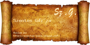 Szentes Géza névjegykártya