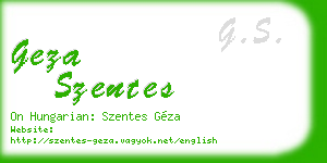 geza szentes business card