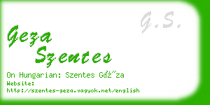 geza szentes business card